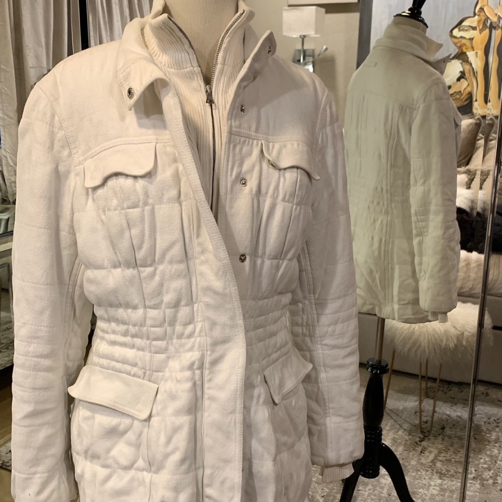 Ellie Tahari cream winter jacket
